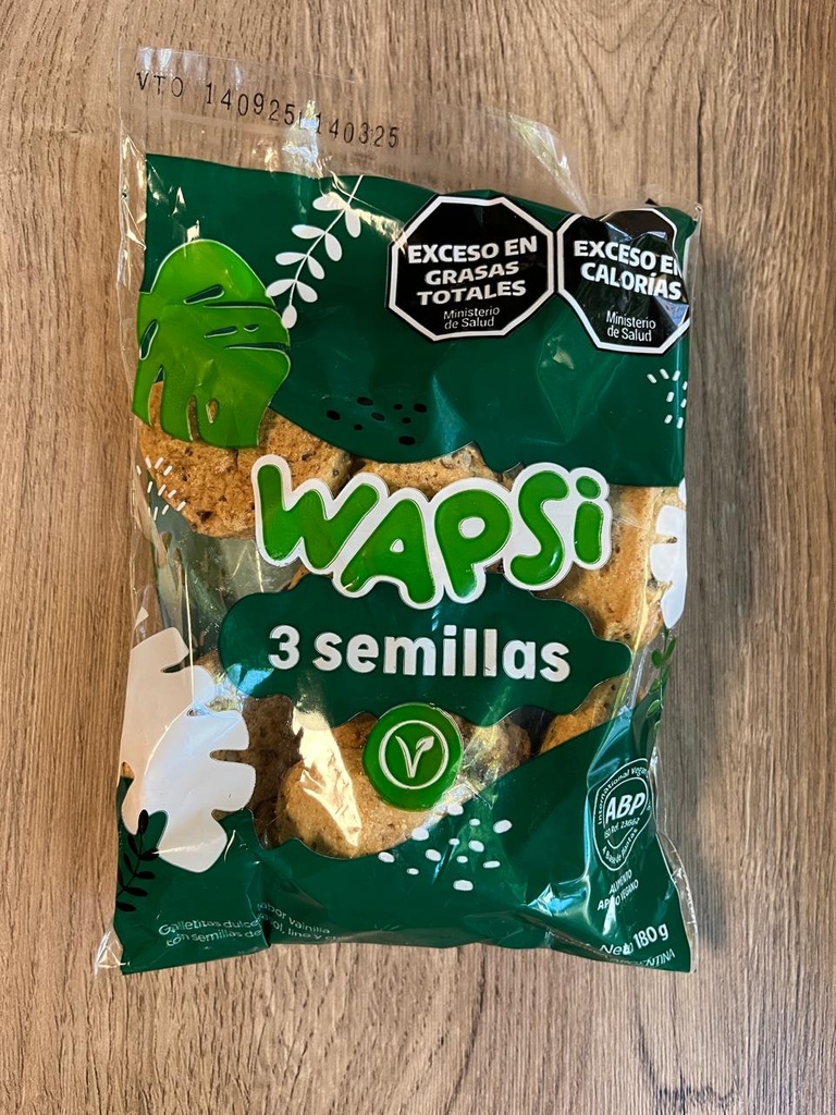 Galletitas veganas Tres semillas 180g Wapsi