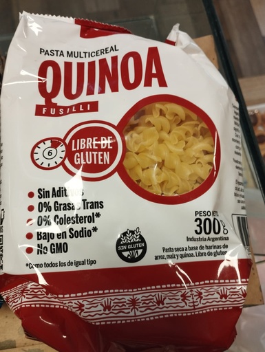 Pasta fusilli multicereal con quinoa sin tacc 300g Wakas